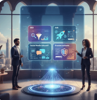 Equipe MIVARA préparant une stratégie de marketing digital